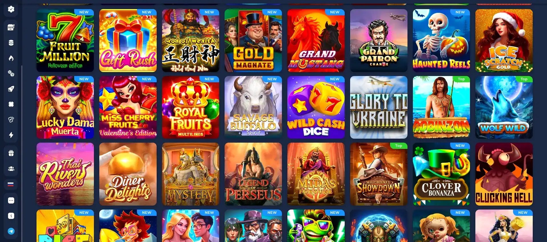 Интерфейс казино Мани Икс с игровыми автоматами на экране